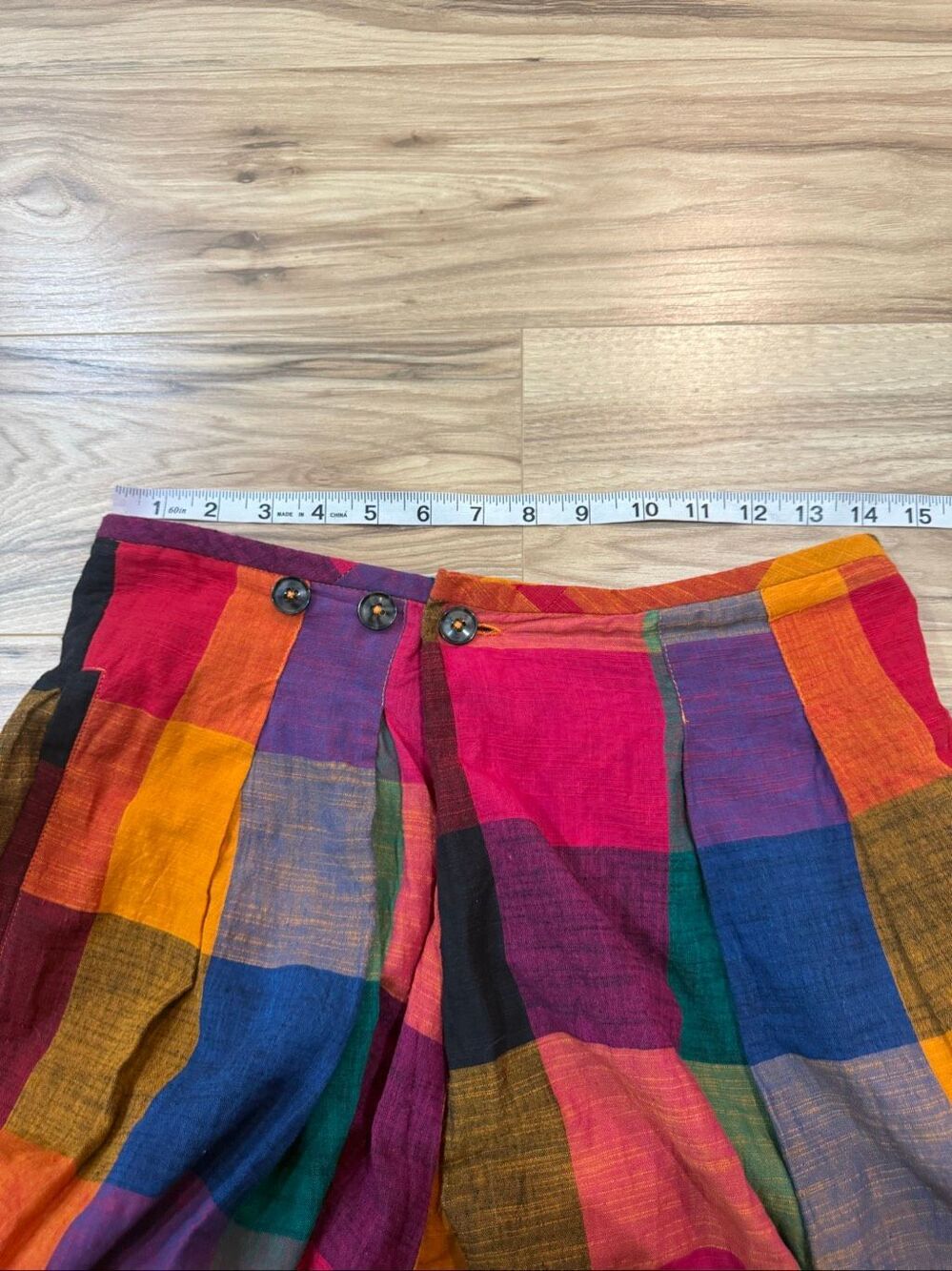 Rujuta Sheth Frida Pants- Multi Chex Bazaar boho lagenlook sz S - Picture 7 of 10